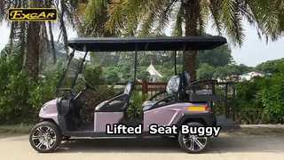 Buggy de golf eléctrico elevado cómodo BN4+2 Dusty Lavender con 4 asientos y 2 traseros