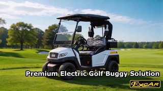 M1S2 Carro de golf con errores eléctrico blanco EXCAR 2 de Seater pequeño con escaparate del parabrisas de la PC